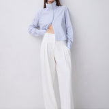 BLUE STRIPE COTTON RISE SHIRT