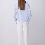 BLUE STRIPE COTTON RISE SHIRT