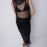 BLACK ORGANZA CEZANNE TOP