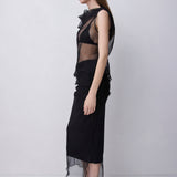 BLACK ORGANZA CEZANNE TOP