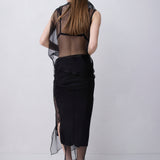BLACK ORGANZA CEZANNE TOP