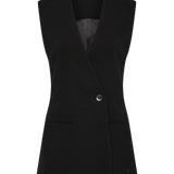 BLACK CREPE ELLIPSIS VEST