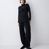 BLACK CREPE ELLIPSIS VEST