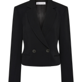 BLACK CREPE SUITING MURMUR JACKET