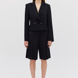 BLACK CREPE SUITING MURMUR JACKET