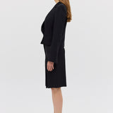 BLACK CREPE SUITING MURMUR JACKET