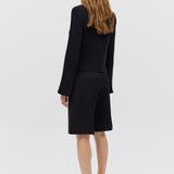 BLACK CREPE SUITING MURMUR JACKET