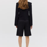 BLACK CREPE SUITING MURMUR JACKET