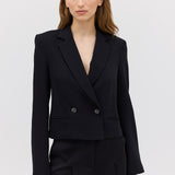 BLACK CREPE SUITING MURMUR JACKET