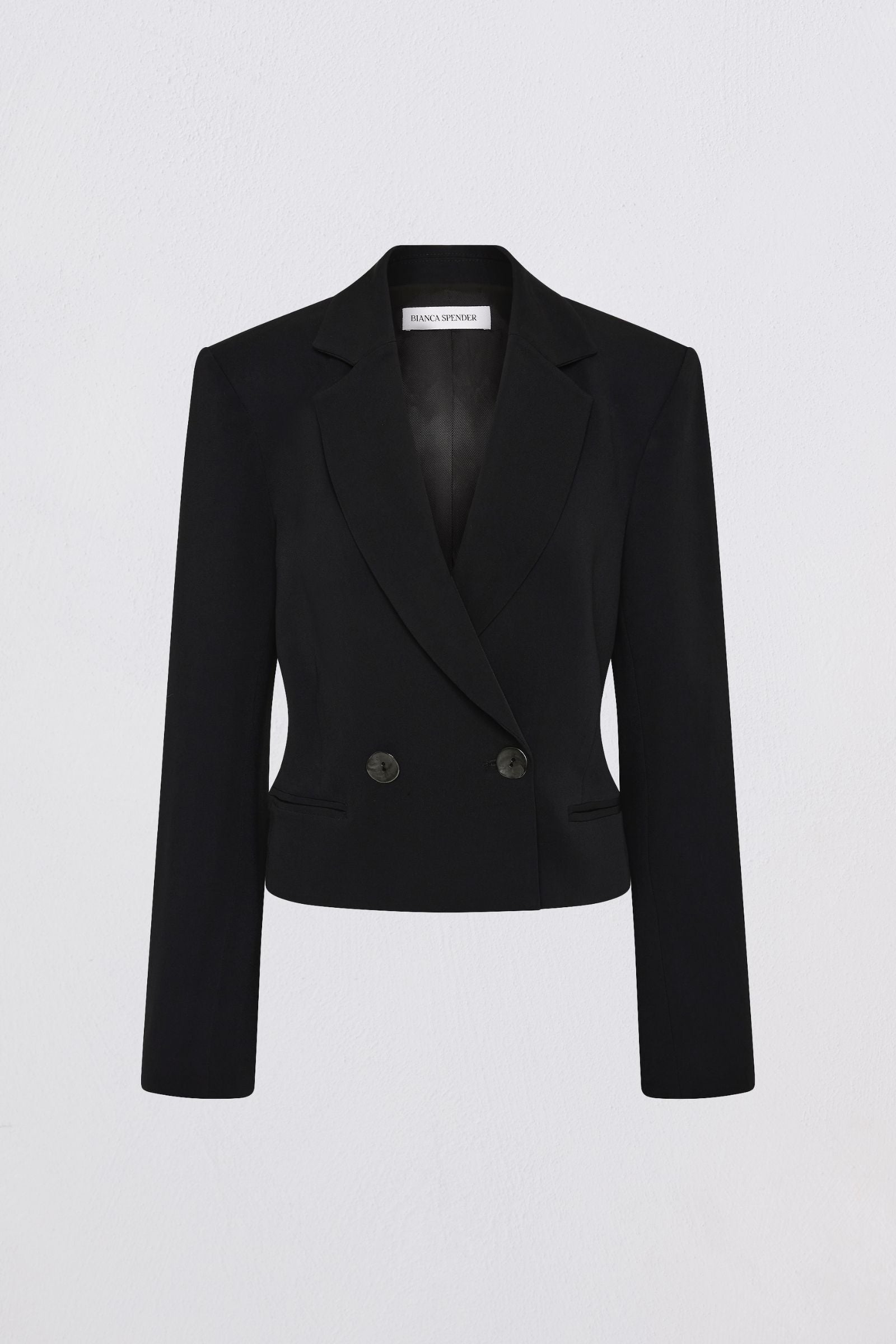 BLACK CREPE SUITING MURMUR JACKET