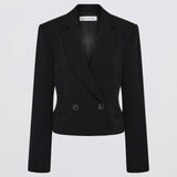 BLACK CREPE SUITING MURMUR JACKET