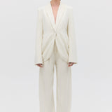 CREAM CREPE SUITING SURRENDER JACKET