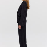 BLACK CREPE SUITING SURRENDER JACKET