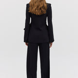 BLACK CREPE SUITING SURRENDER JACKET