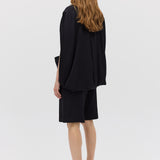 BLACK SATIN SUITING SURGES SHORT