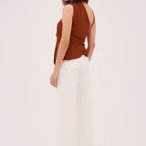 CINNAMON CREPE CONVERGING TOP