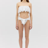 WHITE SPANDEX HAZEL SWIM TOP