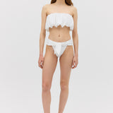WHITE SPANDEX HAZEL SWIM TOP