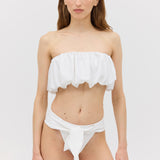 WHITE SPANDEX HAZEL SWIM TOP