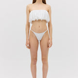 WHITE SPANDEX EXHALE SWIM BOTTOM