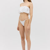 WHITE SPANDEX EXHALE SWIM BOTTOM