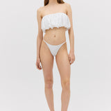 WHITE SPANDEX EXHALE SWIM BOTTOM