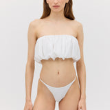 WHITE SPANDEX EXHALE SWIM BOTTOM