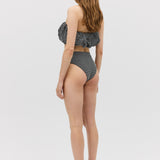 BLACK SPOT JACQUARD RISING SWIM BOTTOM