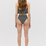 BLACK SPOT JACQUARD RISING SWIM BOTTOM