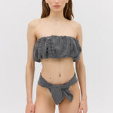 BLACK SPOT JACQUARD HAZEL SWIM TOP