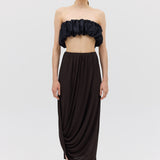 CHOCOLATE JERSEY RIPPLE SKIRT