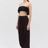 CHOCOLATE JERSEY RIPPLE SKIRT