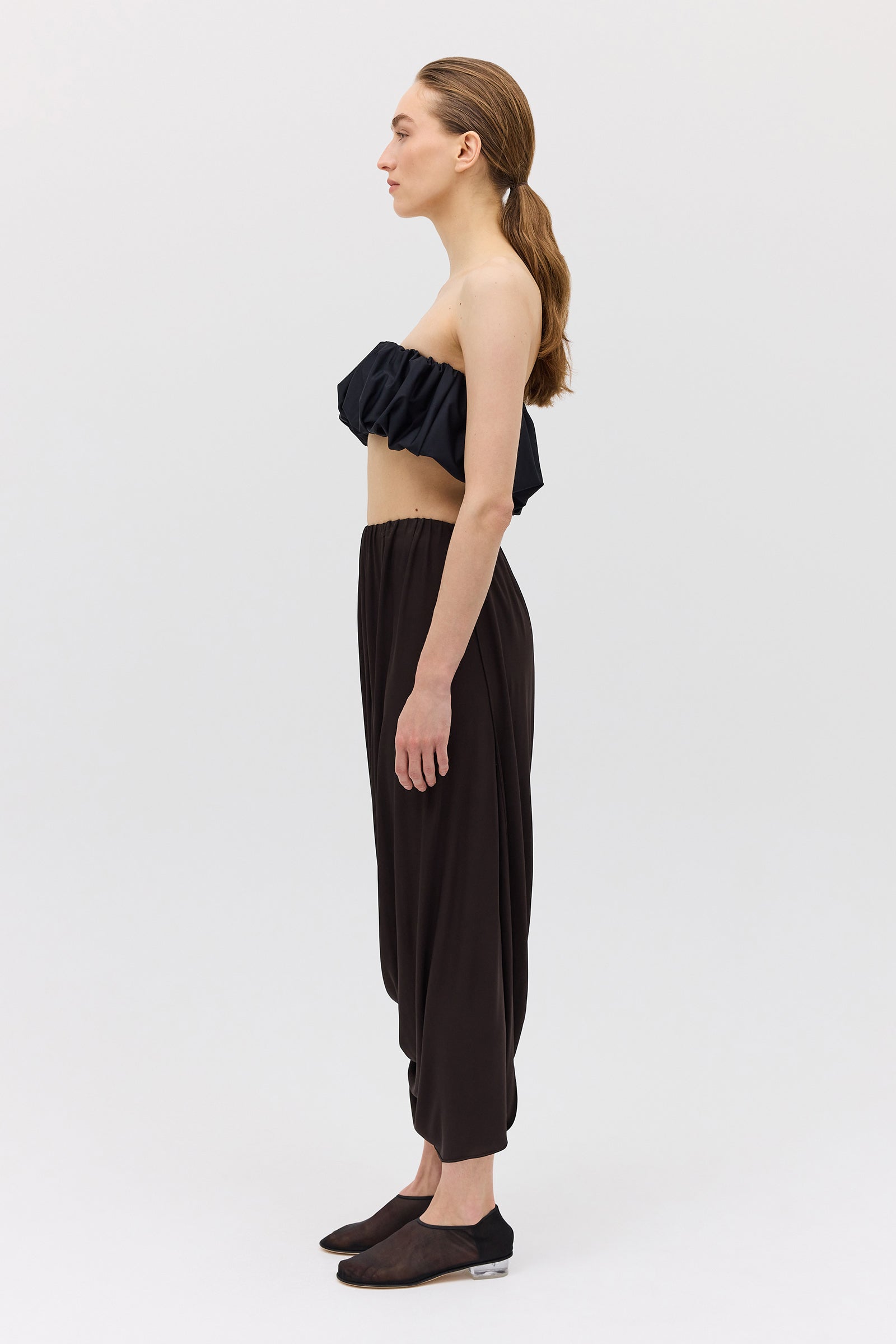 CHOCOLATE JERSEY RIPPLE SKIRT