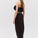 CHOCOLATE JERSEY RIPPLE SKIRT