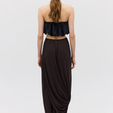 CHOCOLATE JERSEY RIPPLE SKIRT