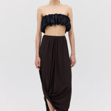 CHOCOLATE JERSEY RIPPLE SKIRT