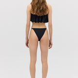 BLACK SPANDEX EXHALE SWIM BOTTOM