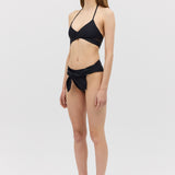 BLACK SPANDEX RISING SWIM TOP