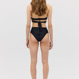 BLACK SPANDEX RISING SWIM TOP