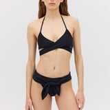 BLACK SPANDEX RISING SWIM TOP