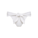 WHITE SPANDEX RISING SWIM BOTTOM