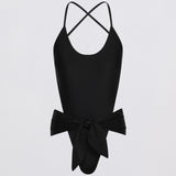 BLACK SPANDEX RISING ONE PIECE