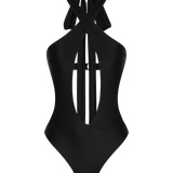 BLACK SPANDEX SURFACE ONE PIECE