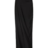 BLACK SATIN CREPE FREEDOM SKIRT