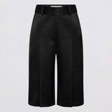 BLACK SATIN SUITING SURGES SHORT