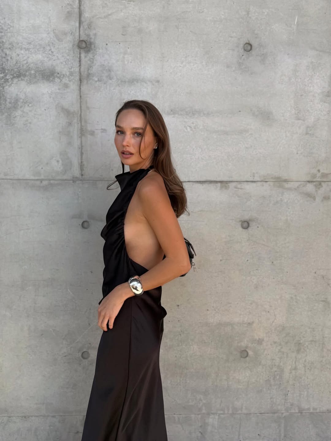 CHOCOLATE CHIFFON SUBLIMATE DRESS