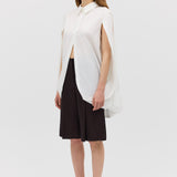 WHITE SHIRTING CAPE LOOP SHIRT