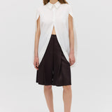 WHITE SHIRTING CAPE LOOP SHIRT