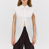 WHITE SHIRTING CAPE LOOP SHIRT