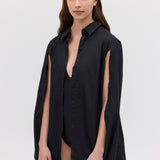 BLACK COTTON ABANDON SHIRT